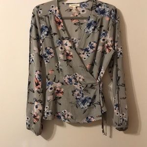 MONTEAU Floral Wrap Blouse (BRAND NEW)